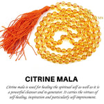 Load image into Gallery viewer, Citrine Dyed Mala Necklace 108 Mala Beads, 108 Prayer Beads, Buddhist Meditation Mala - Akshay Gems
