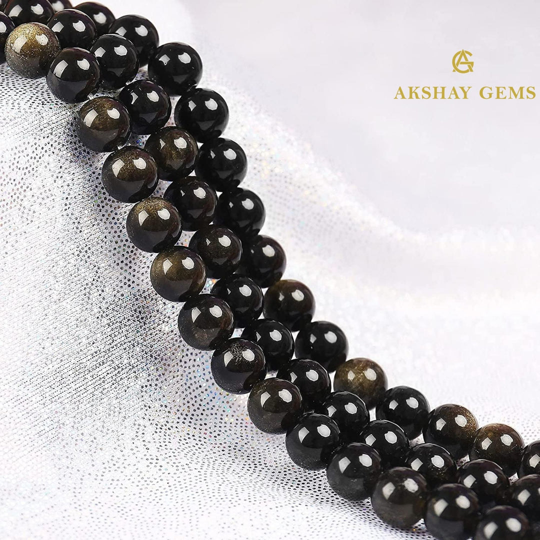 Natural Golden Obsidian String