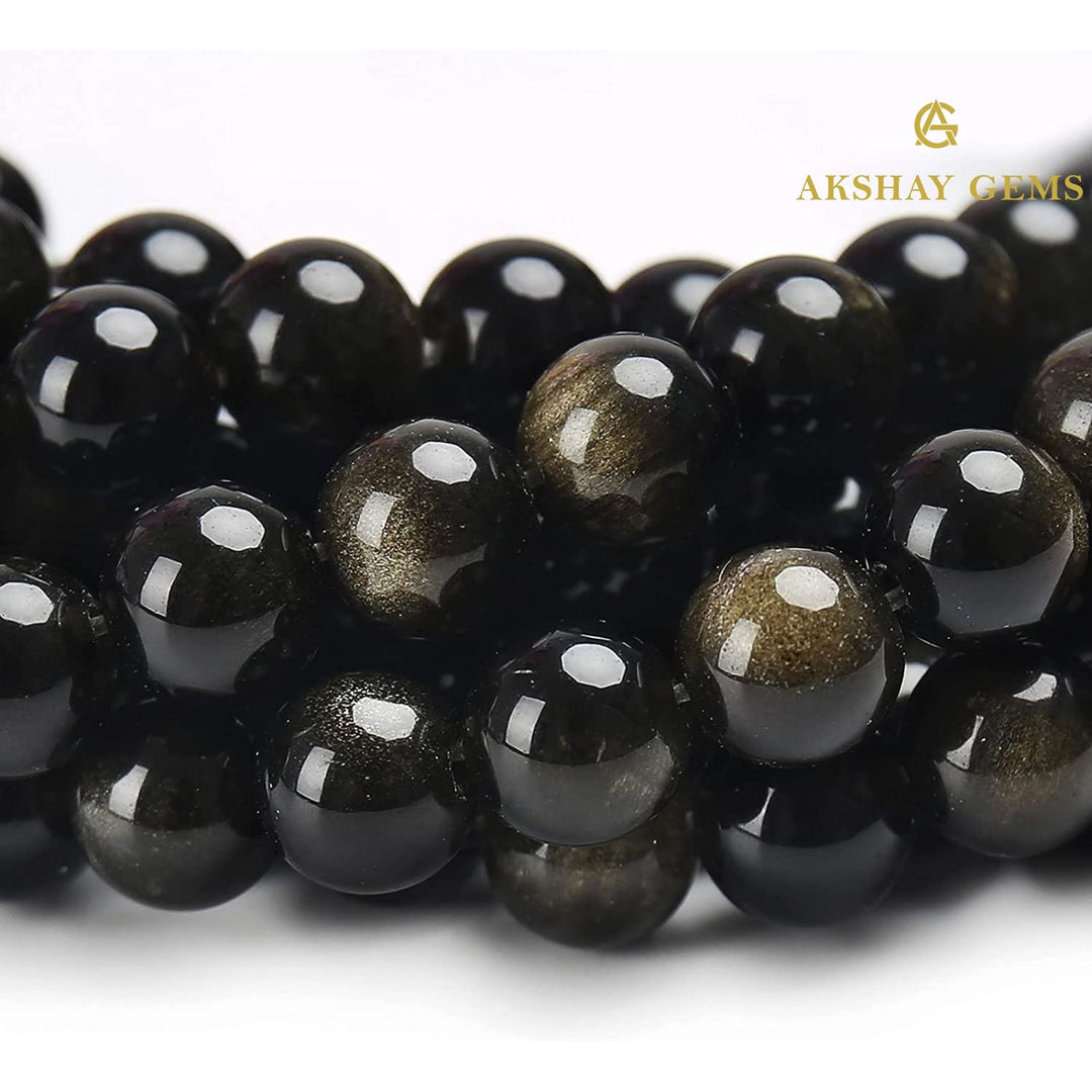 Natural Golden Obsidian String
