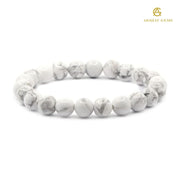 Natural White Howlite Bracelet - Akshay Gems