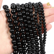 Natural BLACK OBSIDIAN STRING - Akshay Gems