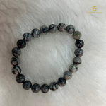 Load image into Gallery viewer, Natural Black Web Jasper Bracelet
