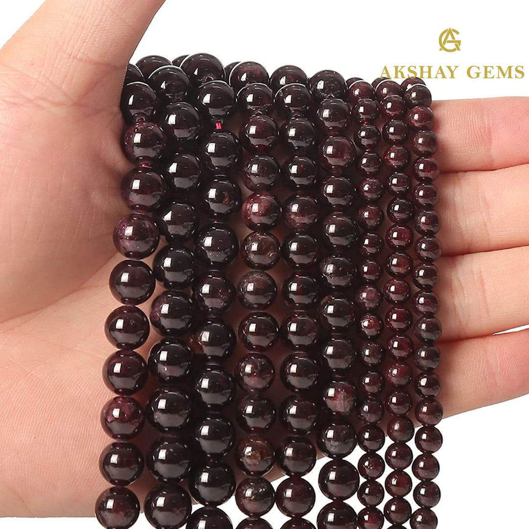 Red Garnet Round Beads String