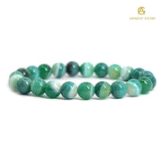 Green Banded Agate Bracelet - Akshay Gems