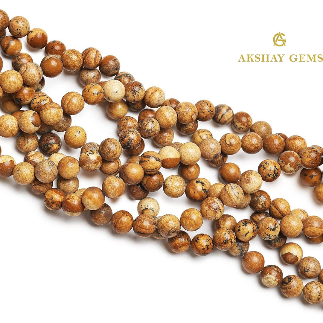 Natural Picture Jasper Round Beads Healing Gemstone Loose Beads