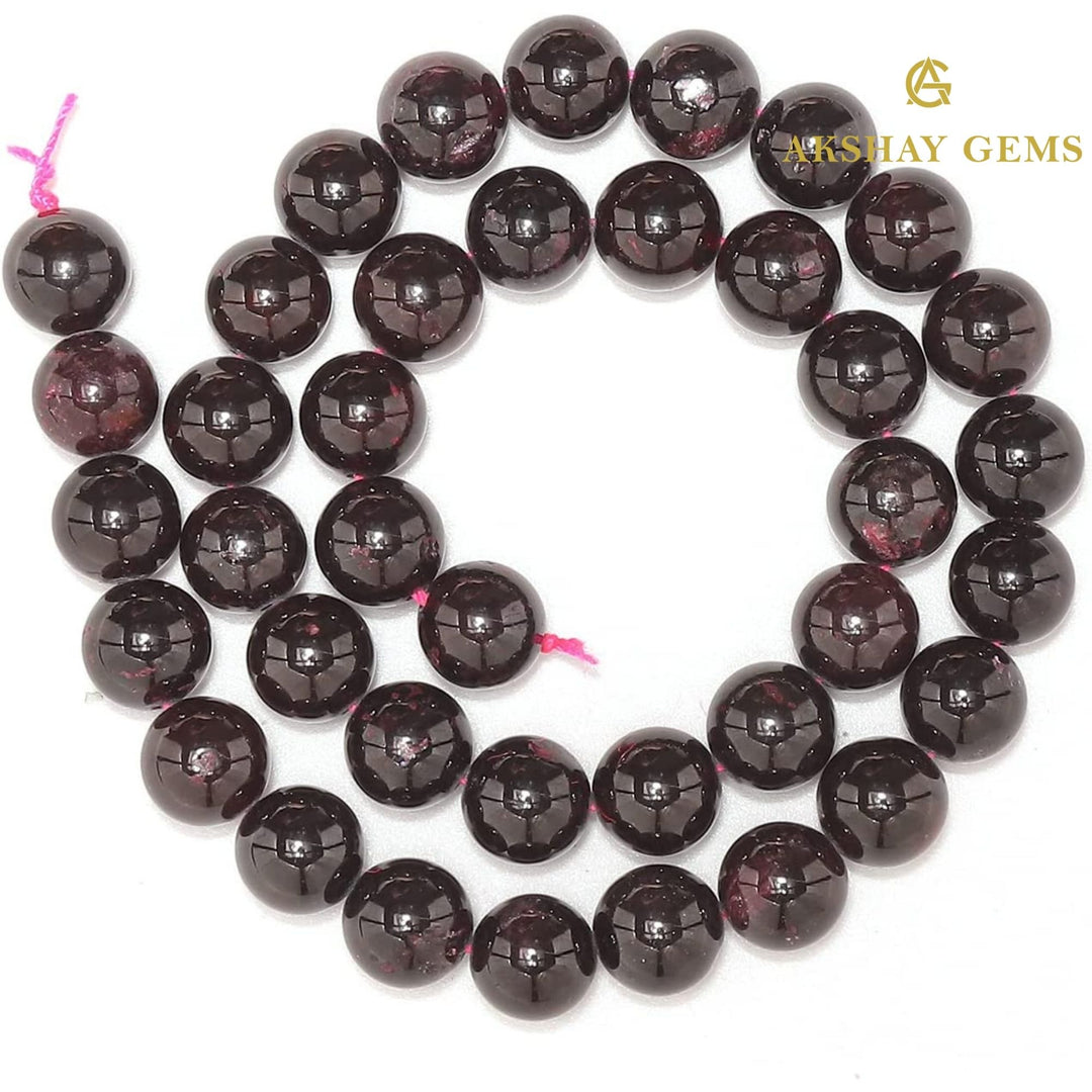 Red Garnet Round Beads String
