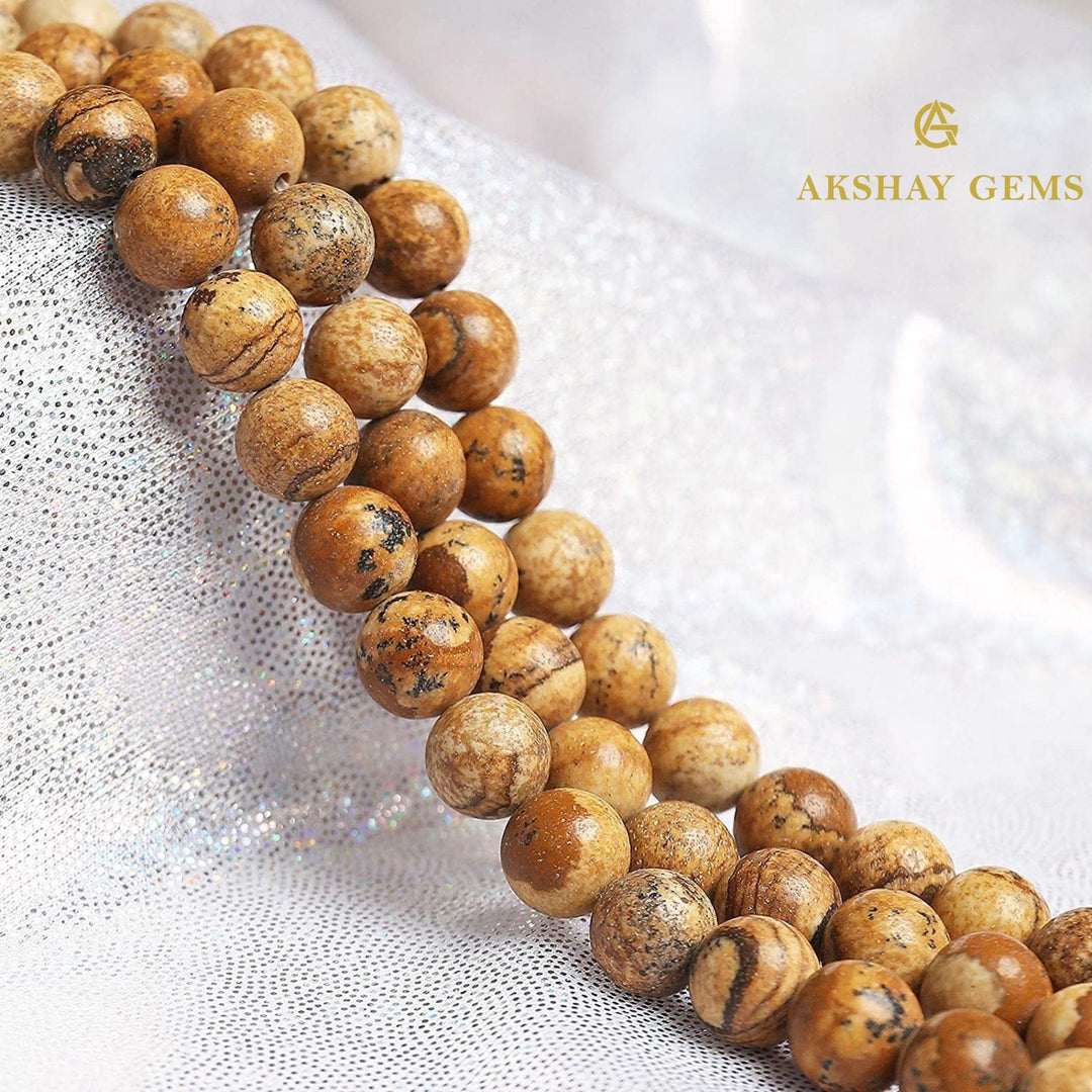 Natural Picture Jasper Round Beads Healing Gemstone Loose Beads