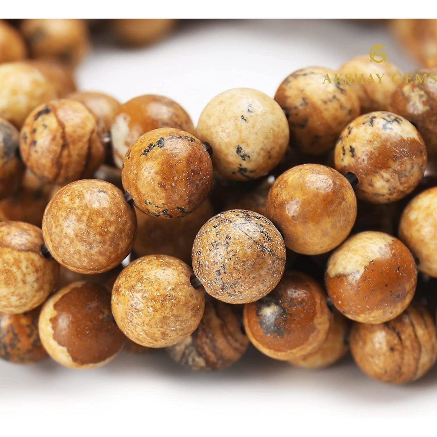 Picture Jasper Round Beads Healing Gemstone Loose Beads