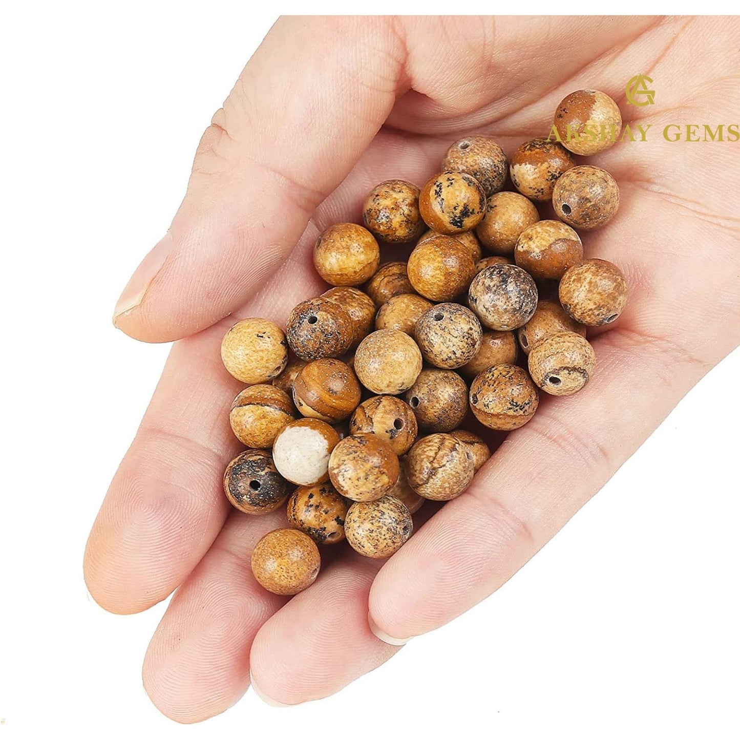 Picture Jasper Round Beads Healing Gemstone Loose Beads