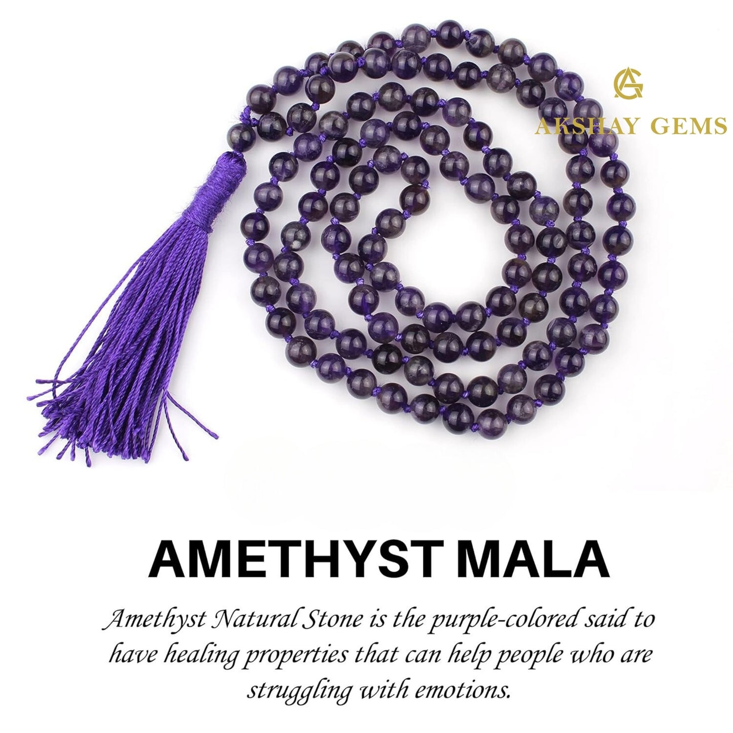 108 Amethyst Beads Japa Mala