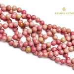 Load image into Gallery viewer, Pink Rhodonite Round Beads String
