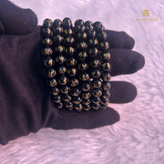 NATURAL OM MANI PADME HUM BLACK ONYX BRACELET - Akshay Gems