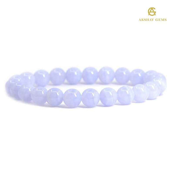 Natural Blue Lace Agate Bracelet - Akshay Gems