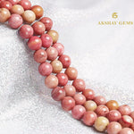 Load image into Gallery viewer, Pink Rhodonite Round Beads String
