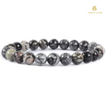 Load image into Gallery viewer, Natural Black Web Jasper Bracelet
