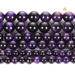 Load image into Gallery viewer, Purple Tiger Eye Round Beads Healing Gemstone Loose Beads
