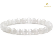 Natural Cat Eye White Selenite Bracelet - Akshay Gems