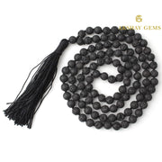 Lava Mala Necklace 108 Mala Beads, 108 Prayer Beads, Buddhist Meditation Mala - Akshay Gems