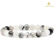 Natural Black Rutile Quartz Bracelet - Akshay Gems