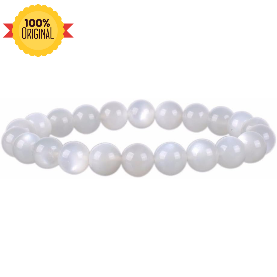 പ്രകൃതിദത്ത വെളുത്ത മൂൺസ്റ്റോൺ ബ്രേസ്ലെറ്റ്