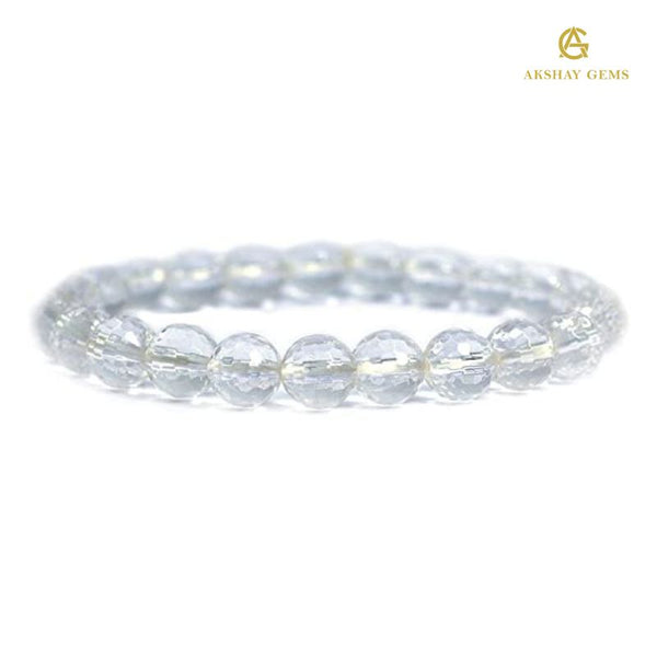 Faceted Clear Quartz Bracelet - Akshay Gems