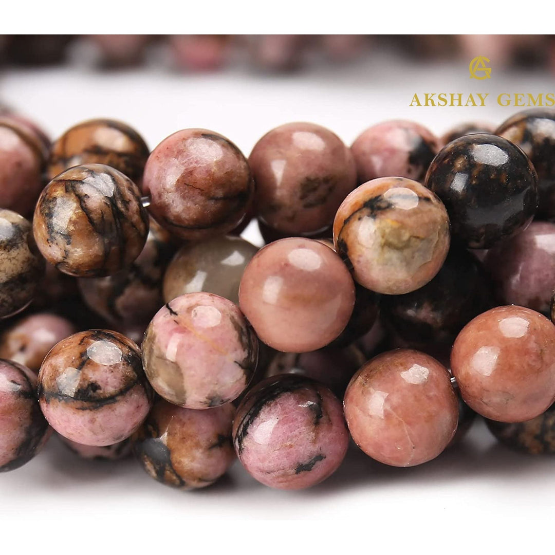 Natural Black Rhodonite String