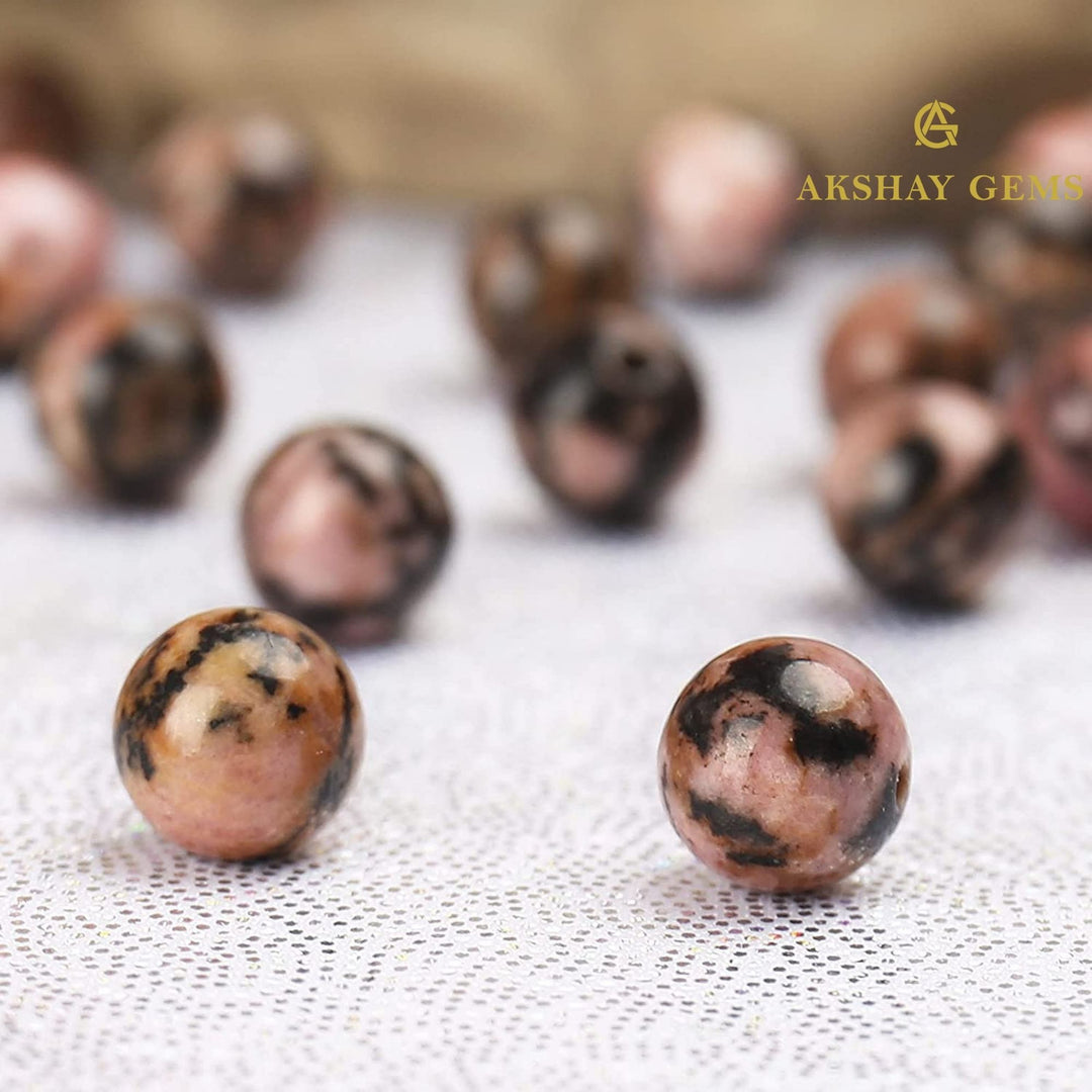 Natural Black Rhodonite String