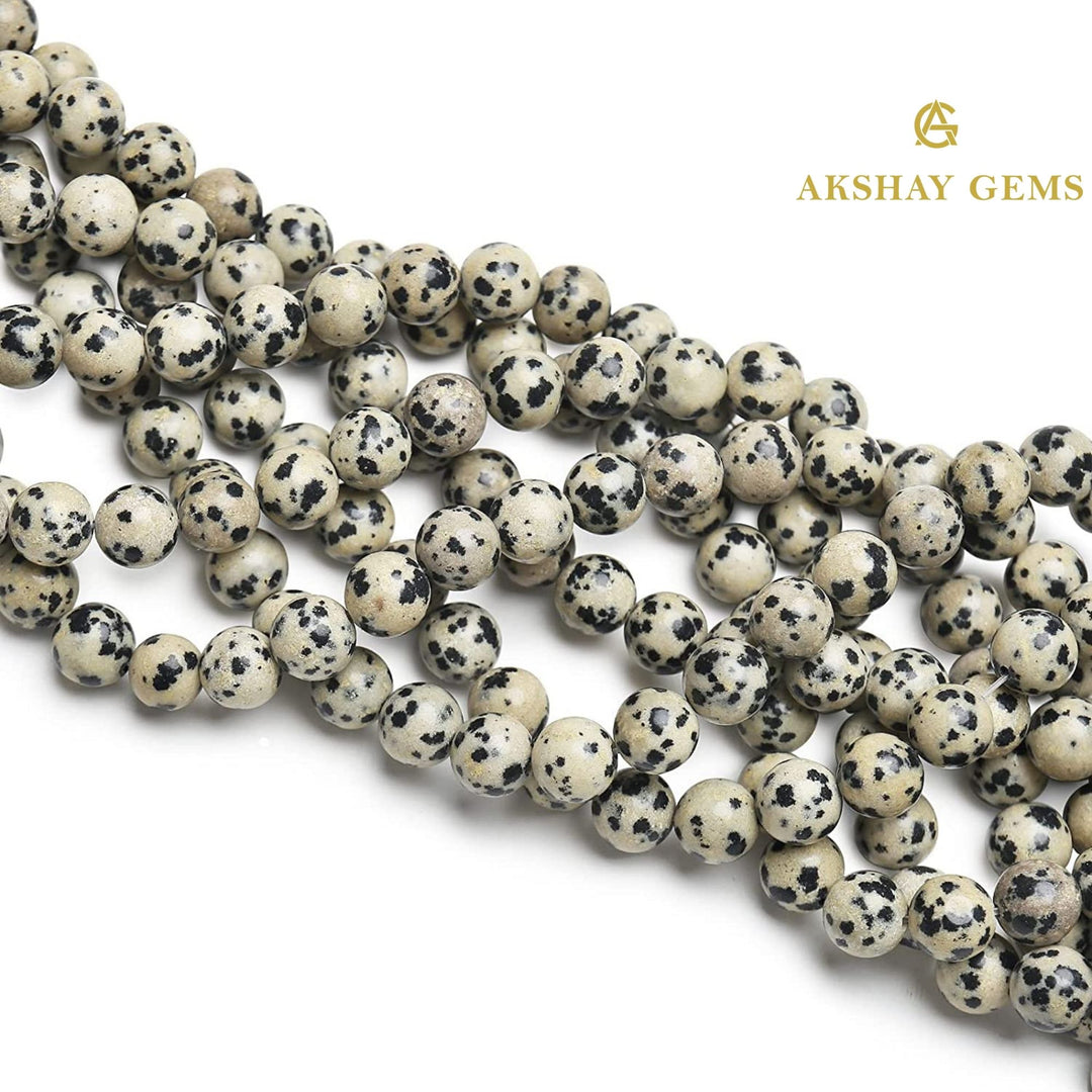 Natural Dalmation Jasper Round Beads Healing Gemstone Loose Beads