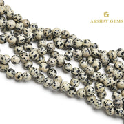 Natural Dalmation Jasper Round Beads Healing Gemstone Loose Beads - Akshay Gems