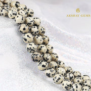 Natural Dalmation Jasper Round Beads Healing Gemstone Loose Beads - Akshay Gems