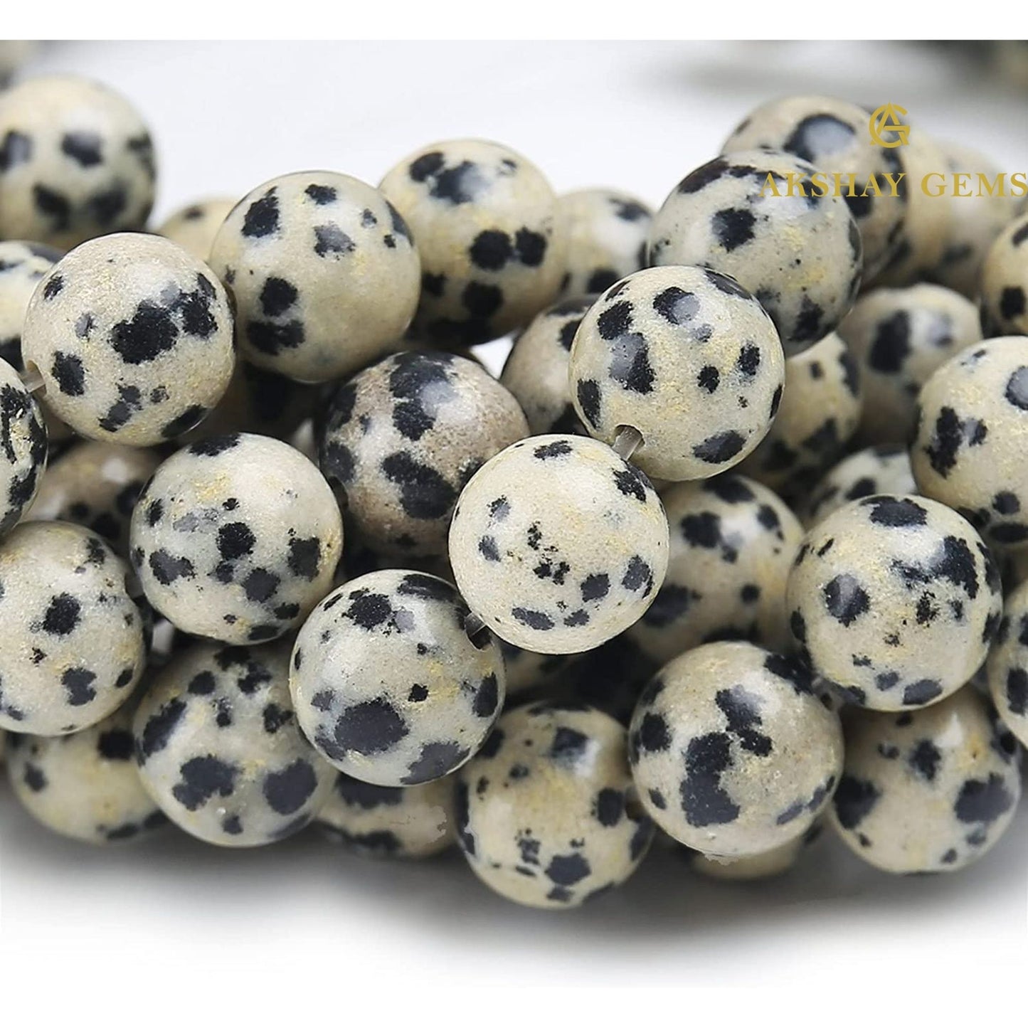 Dalmation Jasper Round Beads Healing Gemstone Loose Beads