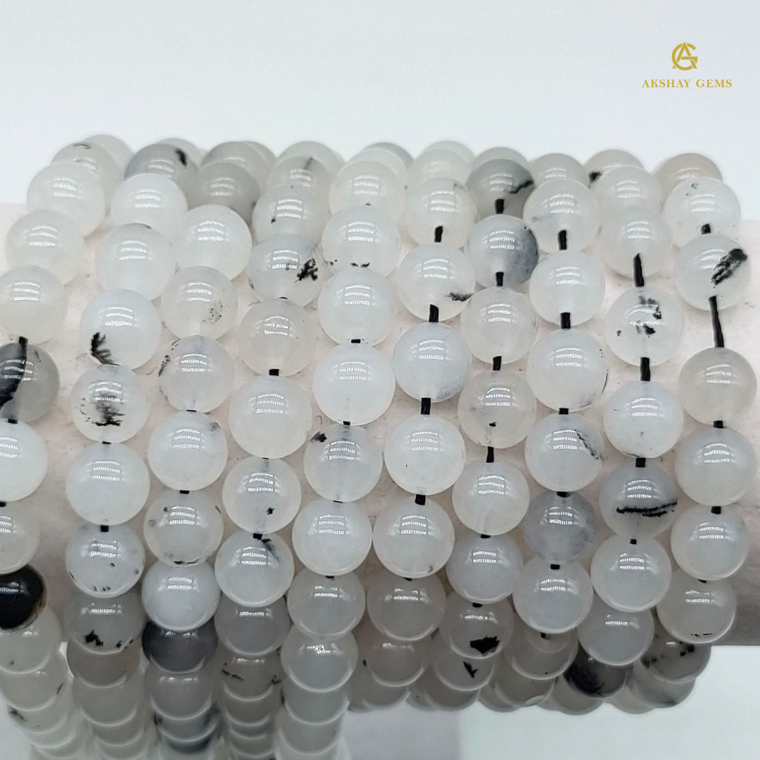 Natural Black Rutile B Grade Quartz String