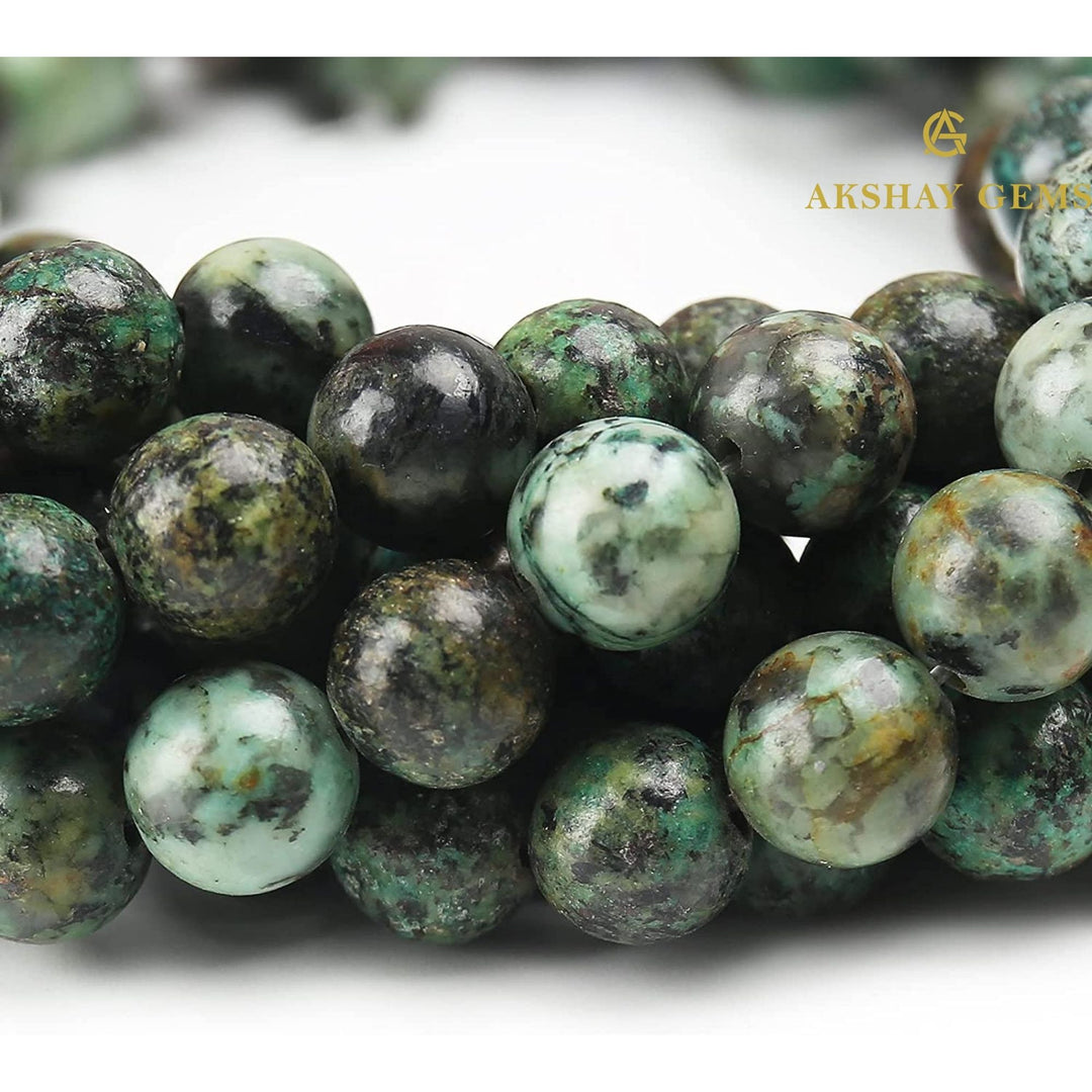 Natural African Turquoise Round Beads String