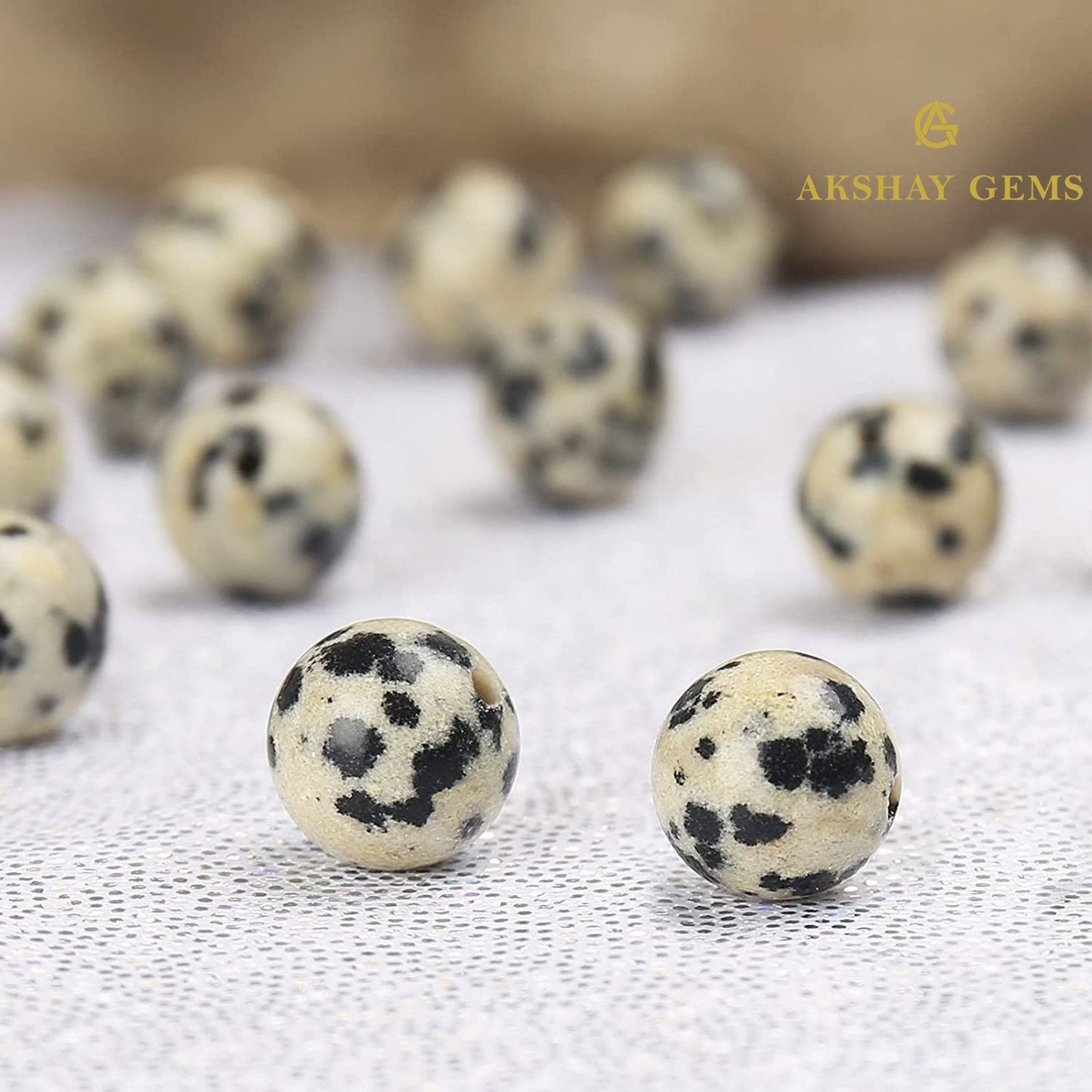 Dalmation Jasper Round Beads Healing Gemstone Loose Beads