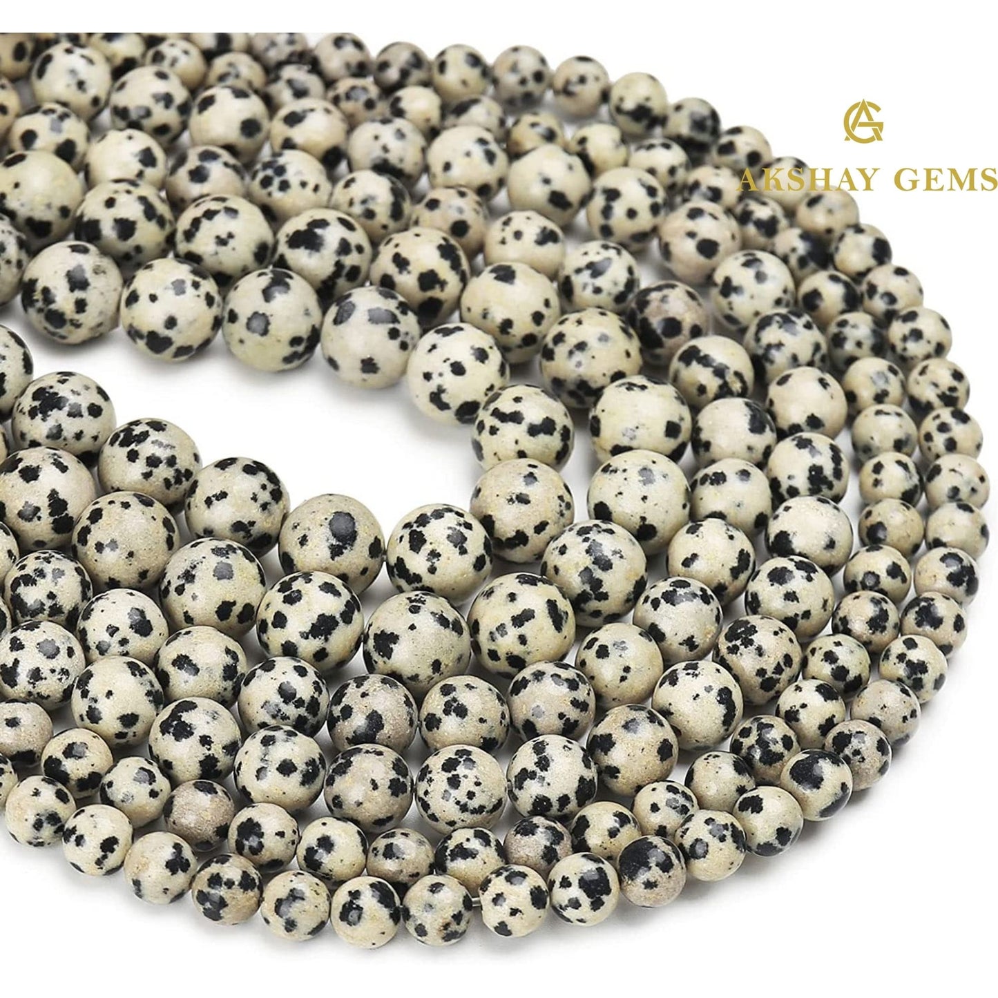 Dalmation Jasper Round Beads Healing Gemstone Loose Beads