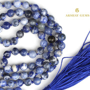 Sodalite Mala Necklace 108 Mala Beads, 108 Prayer Beads, Buddhist Meditation Mala - Akshay Gems