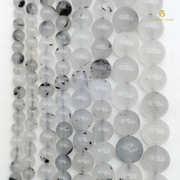 Natural Black Rutile B Grade Quartz String - Akshay Gems