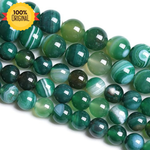 गैलरी व्यूअर में छवि लोड करें, हरे रंग की बैंडेड एगेट स्ट्रिंग