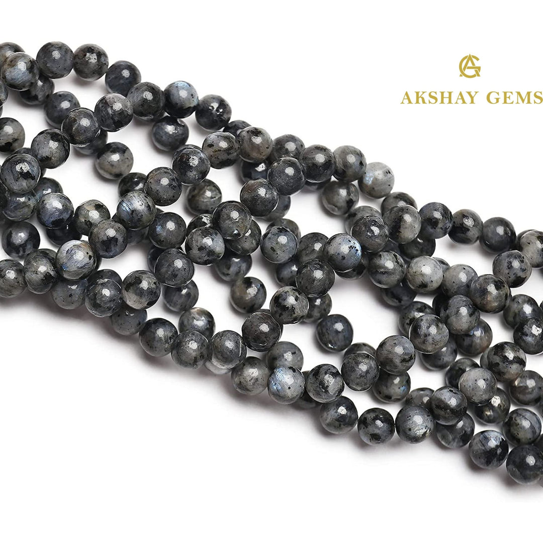 Natural Larvikite Round Beads Healing Gemstone Loose Beads