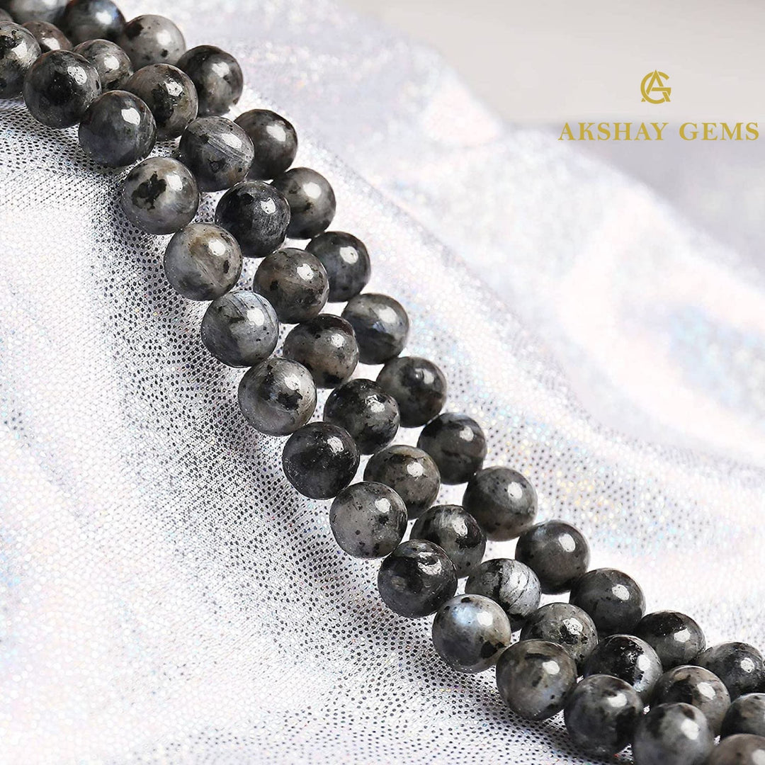 Natural Larvikite Round Beads Healing Gemstone Loose Beads