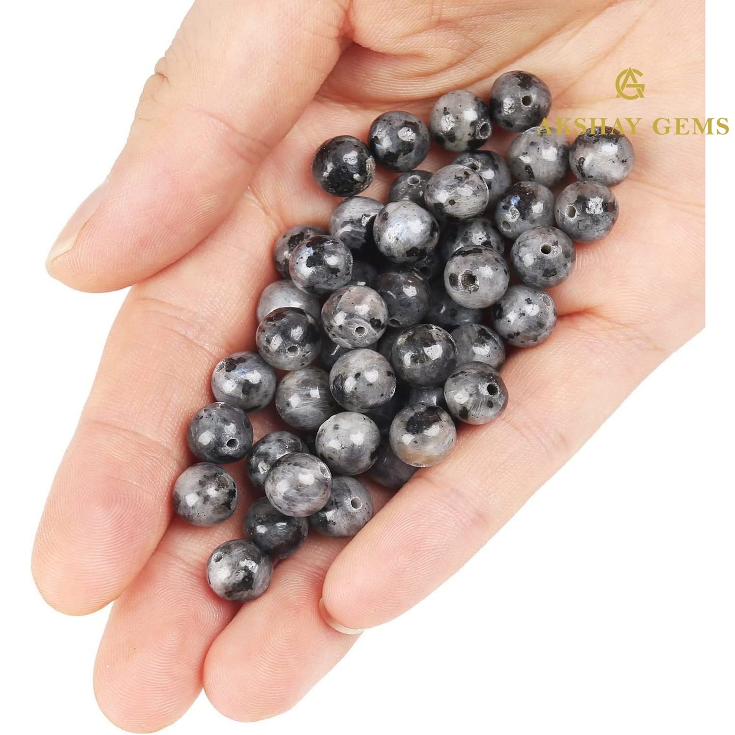 Larvikite Round Beads Healing Gemstone Loose Beads