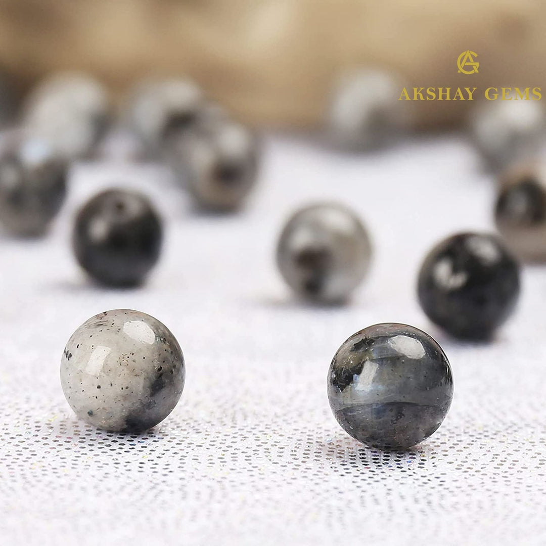 Natural Larvikite Round Beads Healing Gemstone Loose Beads