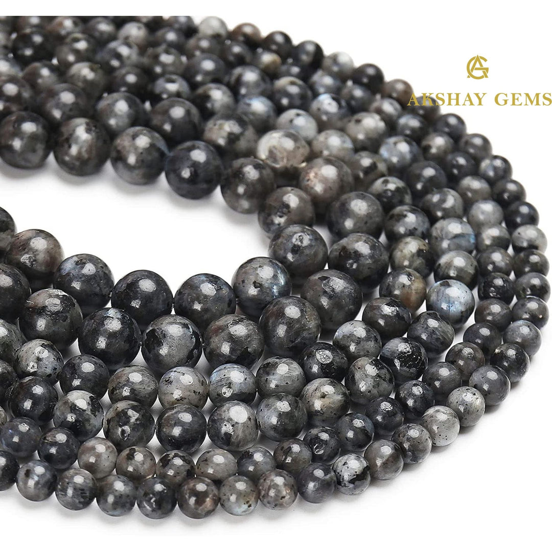 Natural Larvikite Round Beads Healing Gemstone Loose Beads
