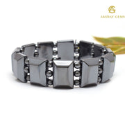 Chunky Rectangular Hematite Bracelet – Grounding Stone Jewelry for Men & Women - Akshay Gems
