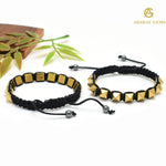 Load image into Gallery viewer, Golden Pyrite Pyramid Braided Bracelet
