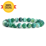 गैलरी व्यूअर में छवि लोड करें, हरे रंग का बैंडेड एगेट ब्रेसलेट