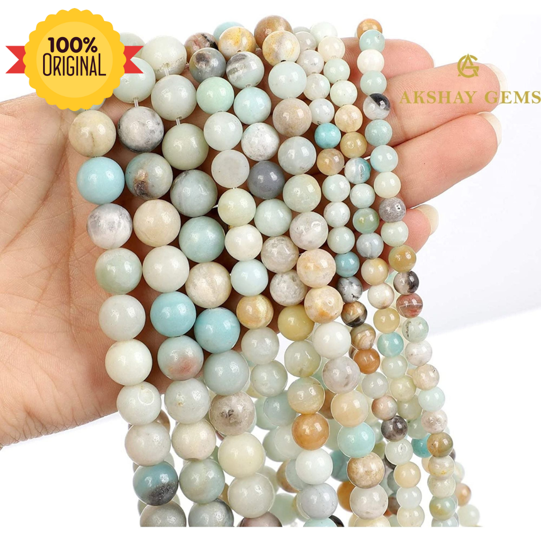 Multi Amazonite Round Beads String