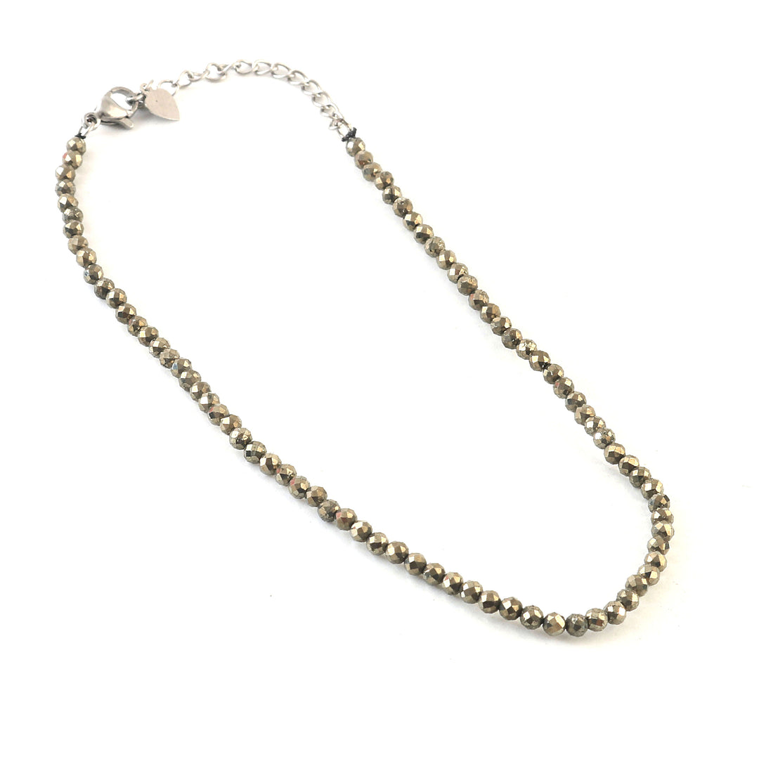 Natural Pyrite 3mm Anklet Pair (Set of 2) – Wholesale Crystal Anklet for Resellers & Jewellery Brands