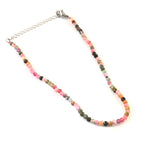 Load image into Gallery viewer, Set of 6 Natural Small Beads Stone Anklet – 3mm Faceted Crystal Beads (9”)
