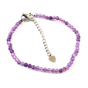 Set of 6 Natural Small Beads Stone Bracelets – 3 mm Faceted Crystal Beads (Amethyst, Rose Quartz, Pyrite, Lapis, Green Aventurine & Multi Tourmaline) - Akshay Gems